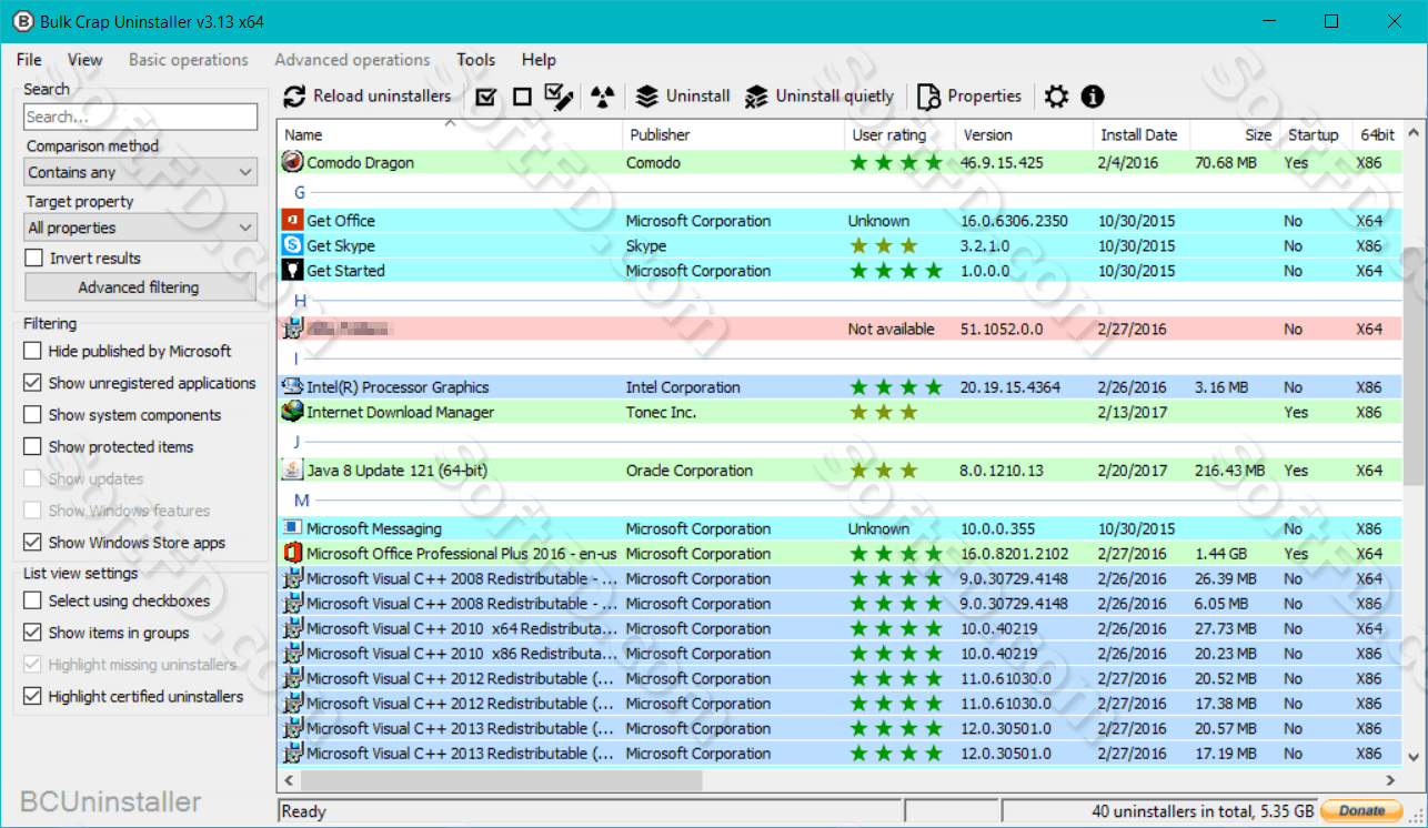 bulkcrap uninstall